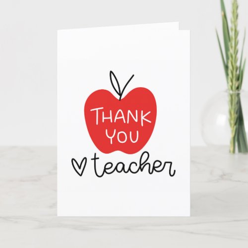 Thank You Teacher Simple Card