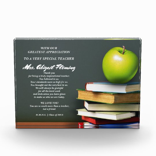 Thank You, Teacher. Teacher Appreciation Plaque