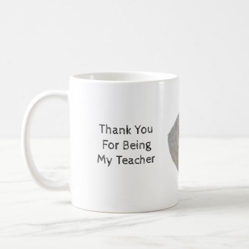 Thank You Teacher Timber Gray Grey Wolf Coffee Mug