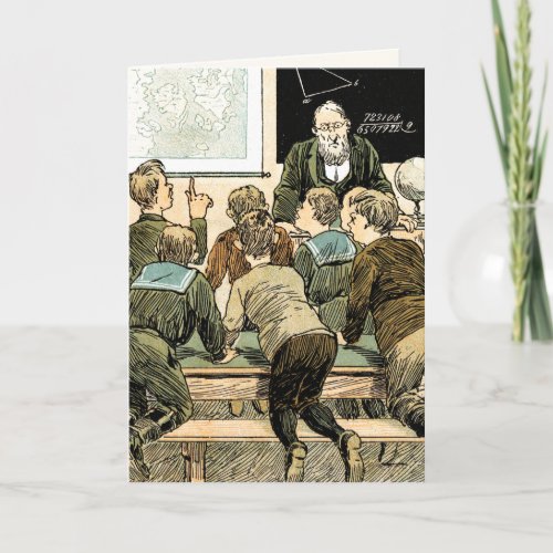 Thank You Teacher Vintage Art Card