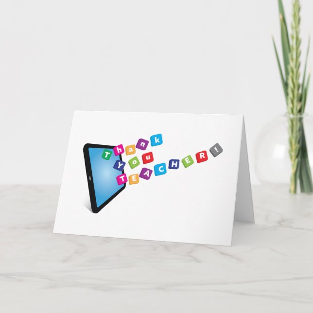 Thank you teacher - words from tablet card (Front)