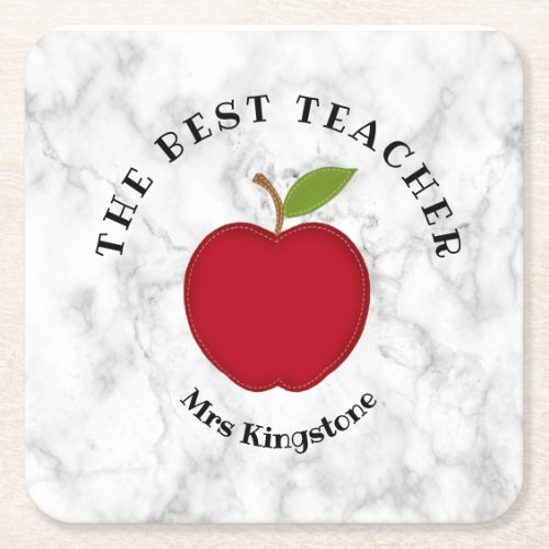 Thank you teacher  you are the best square paper coaster