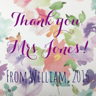 Thank You Refrigerator Magnets Zazzle Thank You Teacher Your Name Flowers Magnet