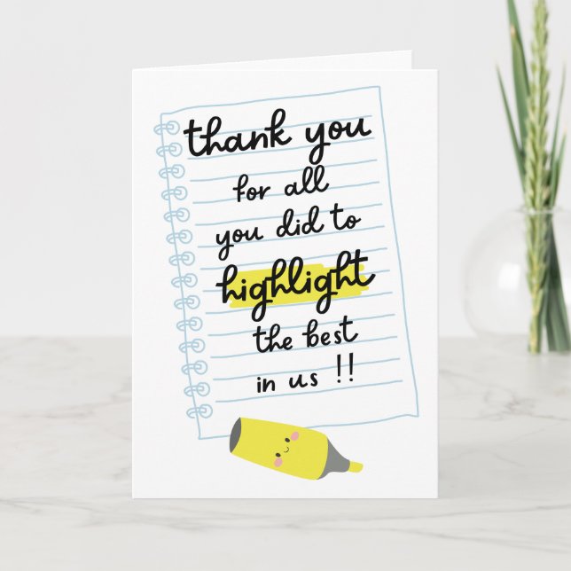 Thank You Teachers Day Appreciation Card (Front)