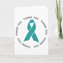 Thank You Teal Awareness Ribbon Card