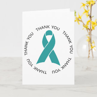 Thank You Teal Awareness Ribbon Card