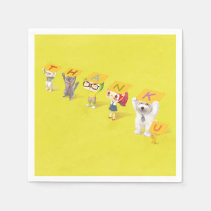 Thank You Team: Smiling Bichon & Friends Art Napkins