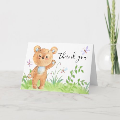 Thank You Teddy Bear Baby Shower Card