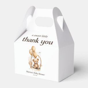 Thank You Teddy Bear Gender Neutral Baby Shower Favor Boxes