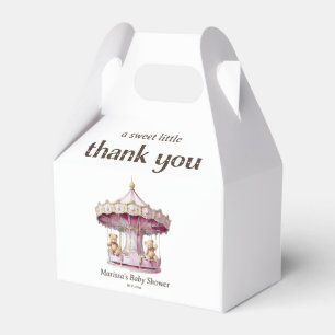 Thank You Teddy Bear Twin Girls Baby Shower Favor Boxes