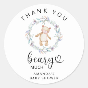 Thank you teddy beary much classic round sticker