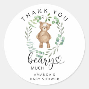 Thank you teddy beary much classic round sticker