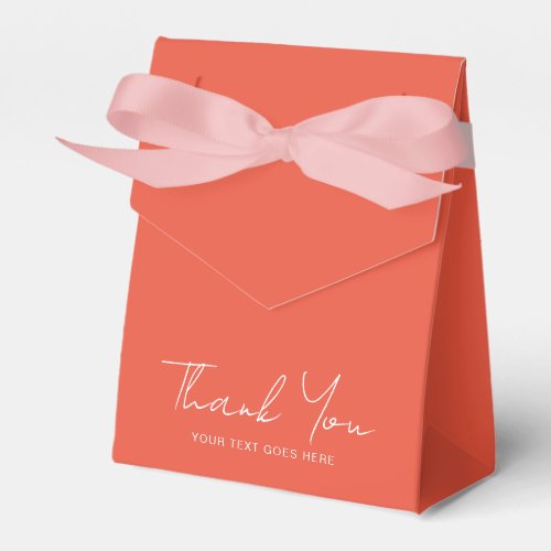 Thank You Template Solid Color Orange Red Custom Favor Boxes