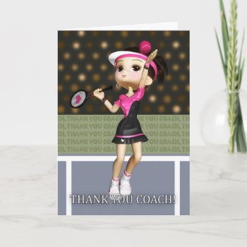 Thank You Tennis Coach Greeting Card by moonlake at Zazzle