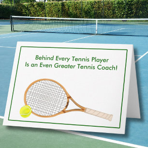 Thank You Tennis Coach with Vintage Tennis Racket Card