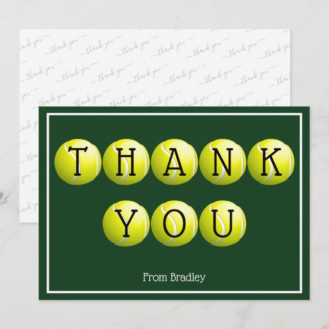 Thank You Tennis Custom Personalized (Front/Back)