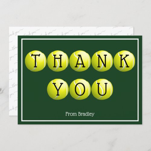 Thank You Tennis Custom Personalized