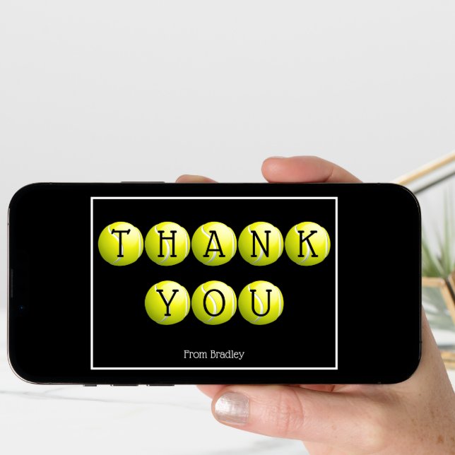 Thank You Tennis Custom Personalized Card (Front Digital)