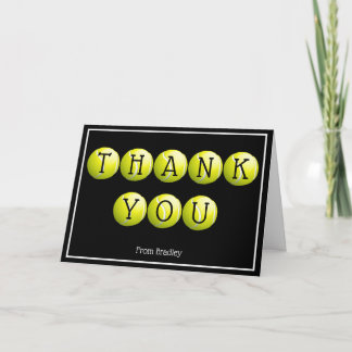 Thank You Tennis Custom Personalized Card