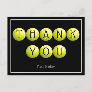 Thank You Tennis Custom Personalized Postcard