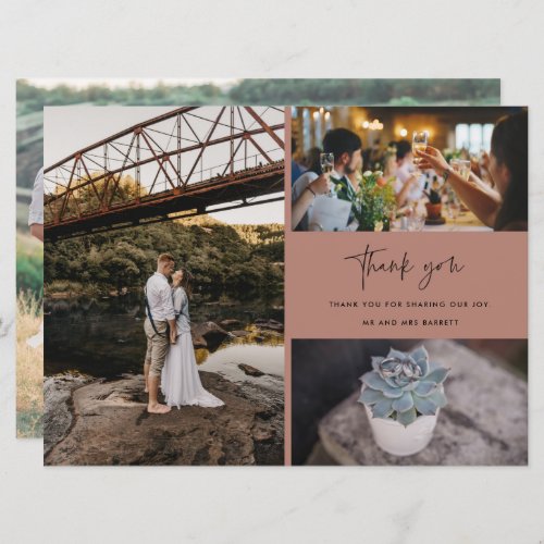 Thank You Terracotta Photo Collage Wedding