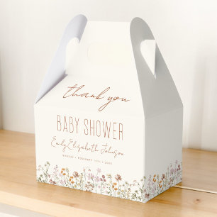 Thank You Terracotta Wildflower Boho Baby Shower Favor Boxes