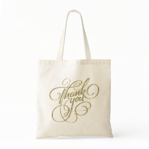 Thank You Text Design Diamonds & Gold Tote Bag