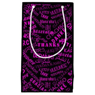 Thank You Text Gift Bag Multi Language Your Colors
