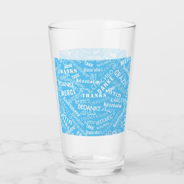 Thank You Text Glass Blue or Choose Colors (Front)