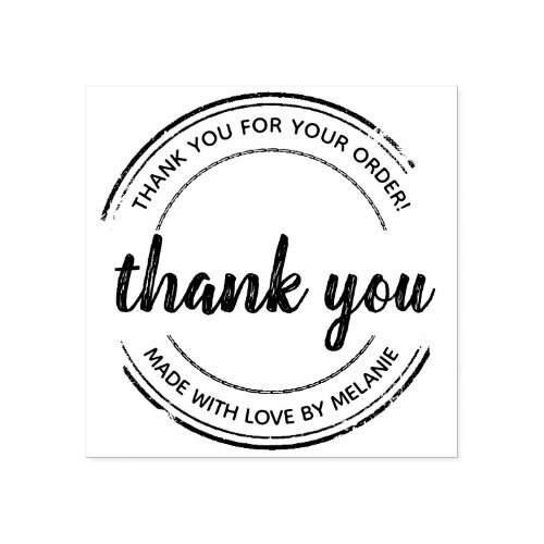 Thank You Text Logo Custom Rubber Stamp