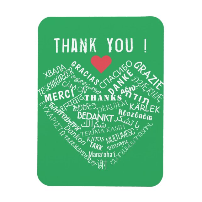 Thank You Text Magnet Multi Language Your Colors (Vertical)