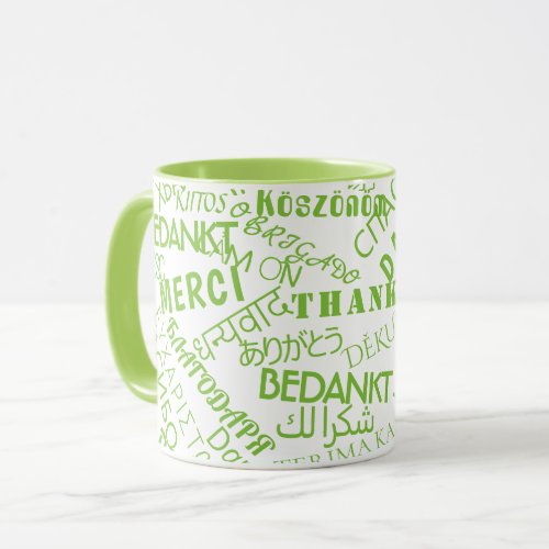 Thank You Text Mug Multi Language Word Thanks