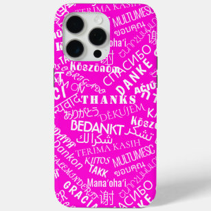 Thank You Text Multi Language Word Text Pink iPhone 15 Pro Max Case
