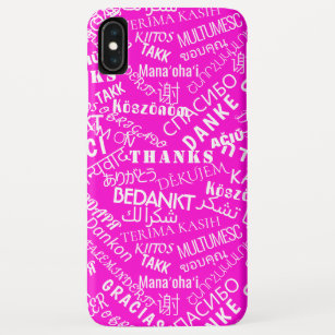 Thank You Text Multi Language Word Text Pink iPhone XS Max Case