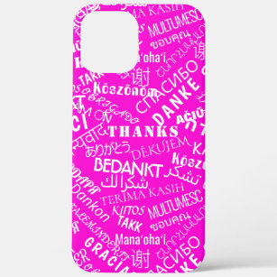 Thank You Text Multi Language Word Text Pink iPhone 12 Pro Max Case