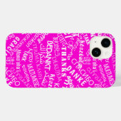 Thank You Text Multi Language Word Text Pink Case-Mate iPhone Case (Back (Horizontal))