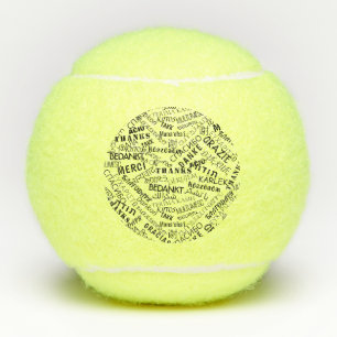 Thank You Text Multilingual Your Gift Tennis Balls