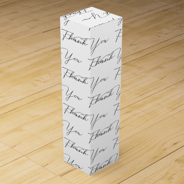 Thank You Text On White Wine Box (Front)