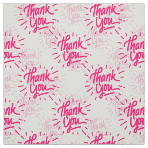 Thank You Text Pattern Design Fabric