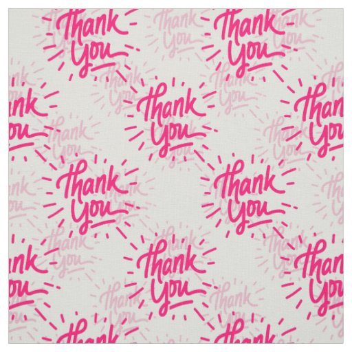 Thank You Text Pattern Design Fabric