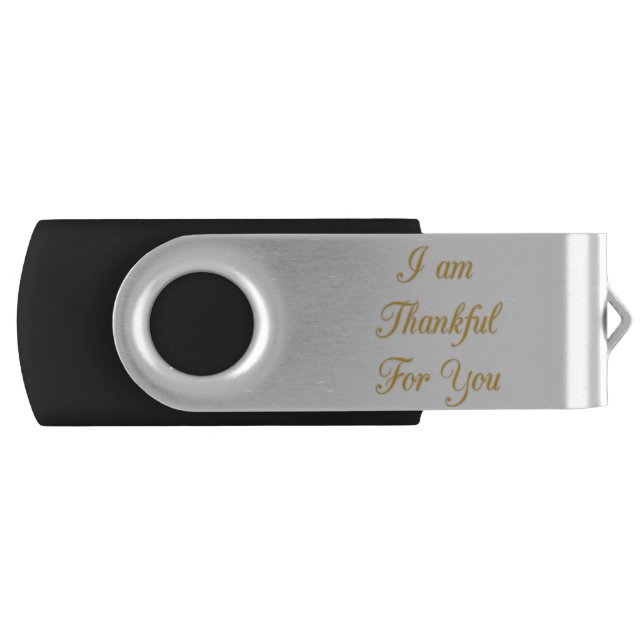 Thank You Text Quote Art Print Design Flash Drive (Front)