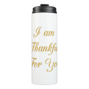 Thank You Text Quote Art Print Design Thermal Tumbler