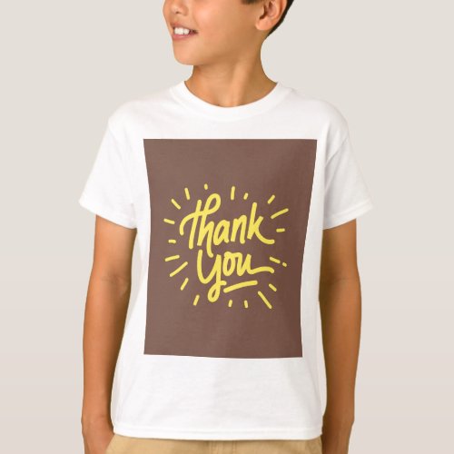 Thank you text with brown background T_Shirt