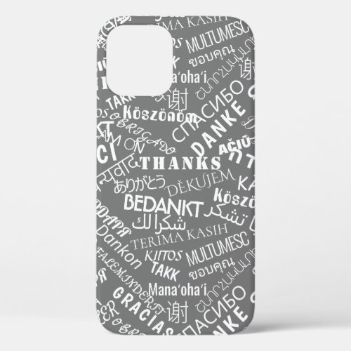 Thank You Text Your Colors Multi Language Word iPhone 12 Pro Case