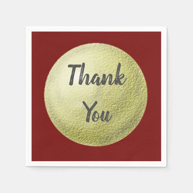 Thank You Textured Gold Circle Appreciation Napkins (Front)