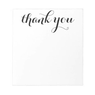 Thank You Thank Script Print 5.5 x 6 Notepad