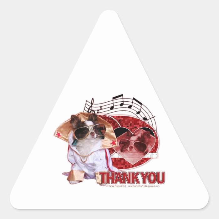 Thank You   Thank You Very Much   Chihuahua  Gizmo Triangle Stickers