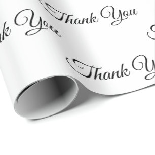 Thank you, Thanks classic elegant black white Gift Wrapping Paper