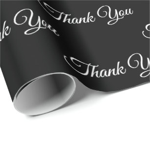 Thank you, Thanks classic elegant black white Gift Wrapping Paper