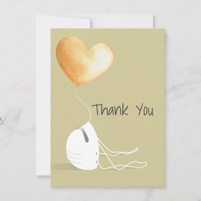 Thank You the  Coronavirus Edition Note Card (Front)